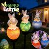 Solar Powered Bunny Egg Lamp Outdoor Waterproof Garden Decor LED Landscape Lighting for Lawn Pathway Yard and Patio