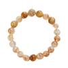 Elegant Golden Rutilated Quartz and Tiger's Eye Beaded Bracelet