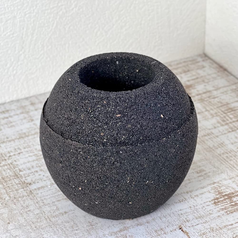 HACHI Aqua Plant Pot Ball Antibacterial M Black Gardening Flowerpot To Store Water