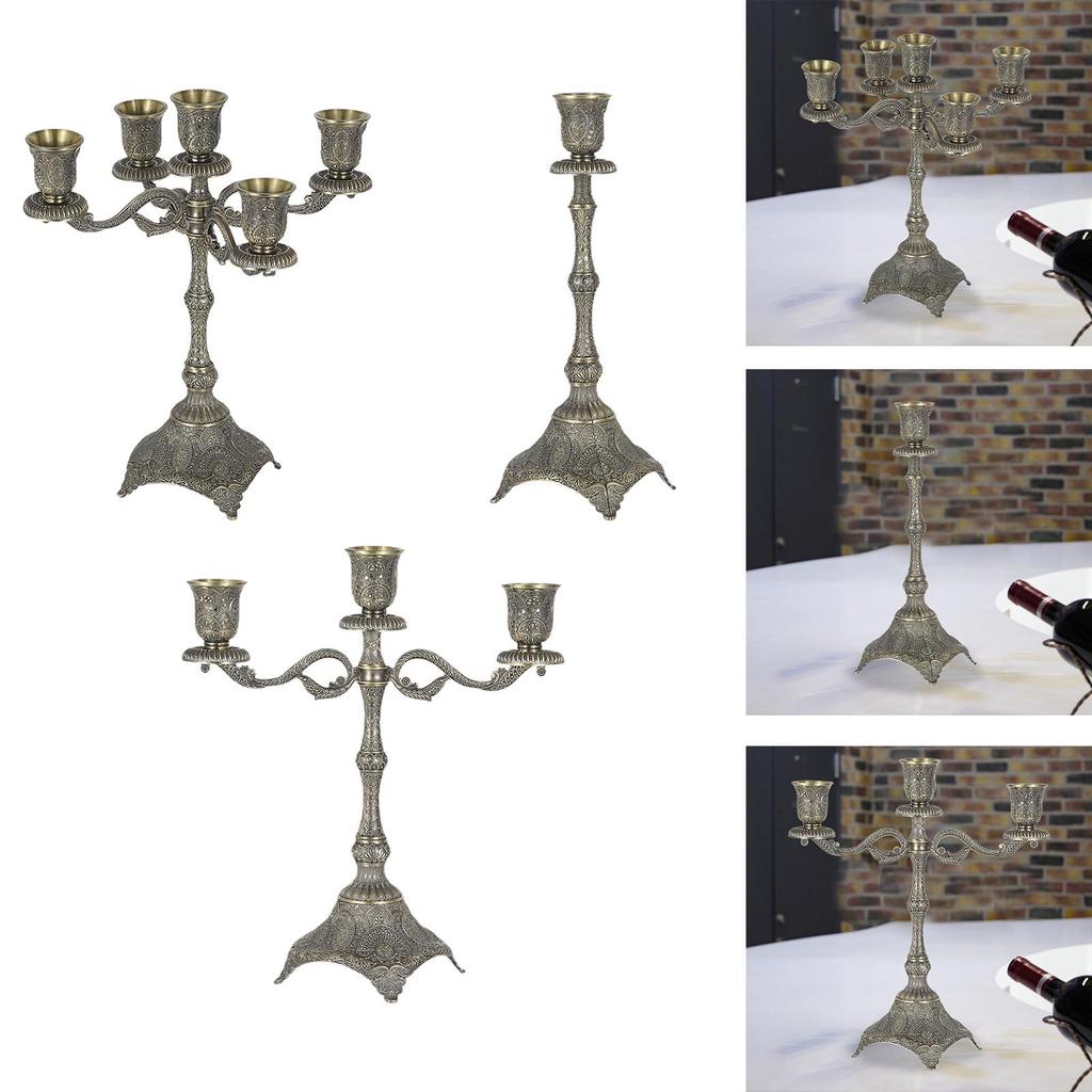 Tapered Candle Holder Farmhouse Decoration Zinc Alloy Church Home Candelabrum for Christmas Party Wedding Kitchen Counter Hotel