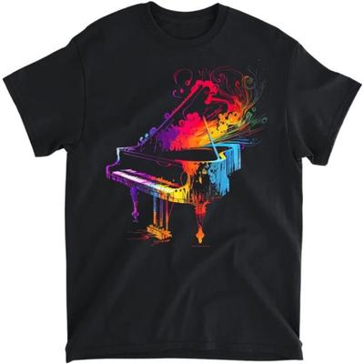 Piano Design Colorful Musician Piano Gift for Pianist T-Shirt, Tank Top, Long Sleeve Shirt, Sweatshirt, Hoodie Men Women Kids Made In Canada