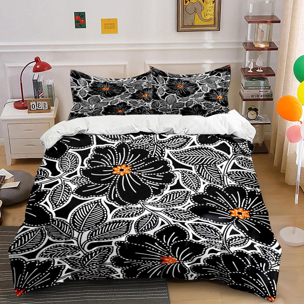 Dreiteiliges Set mit Blumenmuster zur Dekoration, Schlafzimmerdekoration für Kinder und Erwachsene, Exquisites dreiteiliges Bettwäsche-Set als Geschenk