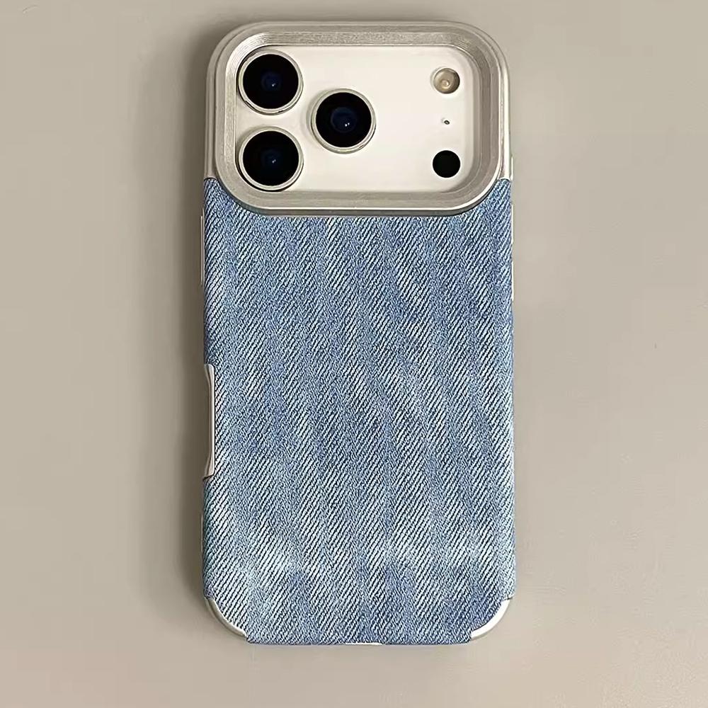 

Модный винтажный джинсовый чехол для телефона в ковбойском стиле для iPhone 17 16 15 14 13 Pro Max 17Pro 16Pro Роскошный джинсовый мягкий бампер Ударопрочный чехол For iPhone 17Pro Max