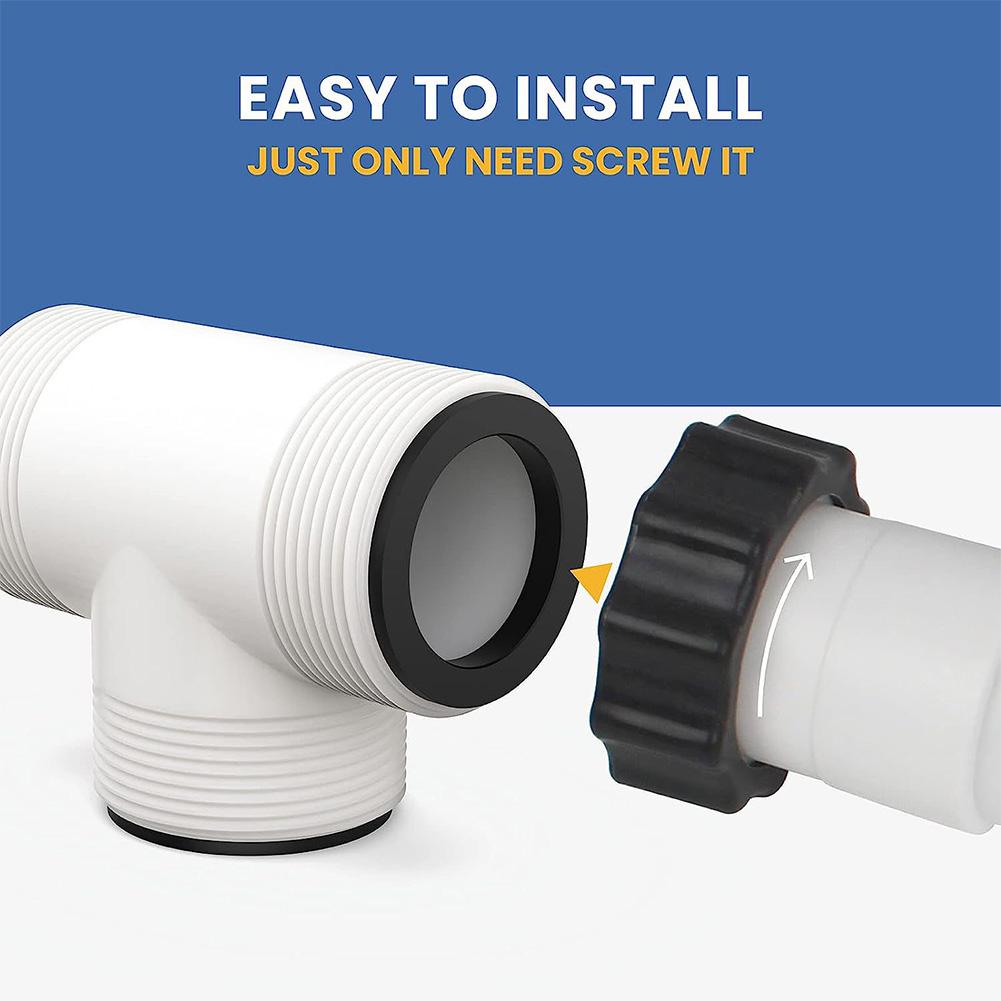 Pool Hose Extender with 3 L Rings Pool Pump Hose Tee T-Joint Connector Above Ground Pool Hose Connector for Intex Coleman Pool