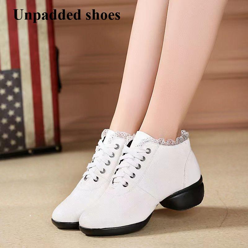 

Women s winter high-top leather shoes short boots padded dance mom square dance soft bottom middle heel dancing shoes boots 42
