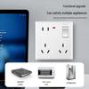 White Recessed Single Gang 86-Type Wall Switch Socket Panel with 8 Multi-Hole Outlets