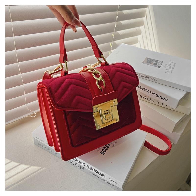 ew golden velvet handbag exquisite women s bag fashion shoulder small square bag hand bag women s messenger bag bag красный