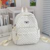 Schoolbag Polka Dot Cute Backpack Japanese ins Simple Versatile Backpack Women's Light Commuter Leisure Travel Student School Bag