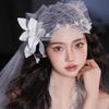 French Style Bridal Headdress Retro Wedding Headband Bridal Lace Floral Hat  Hair Accessories