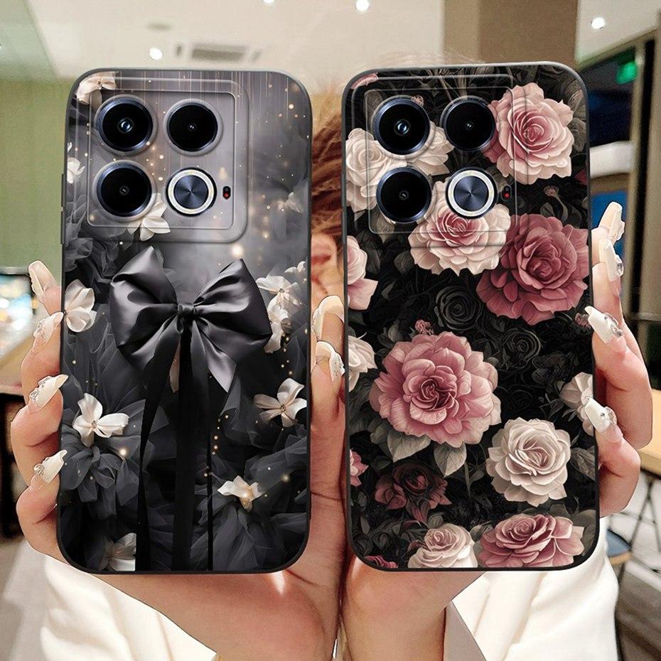 Beautiful Floral Phone Case For Infinix Note 40 4G / Note40 Pro / Note 40 Pro+ (40 Pro Plus) Soft Silicone Cover Bumpers