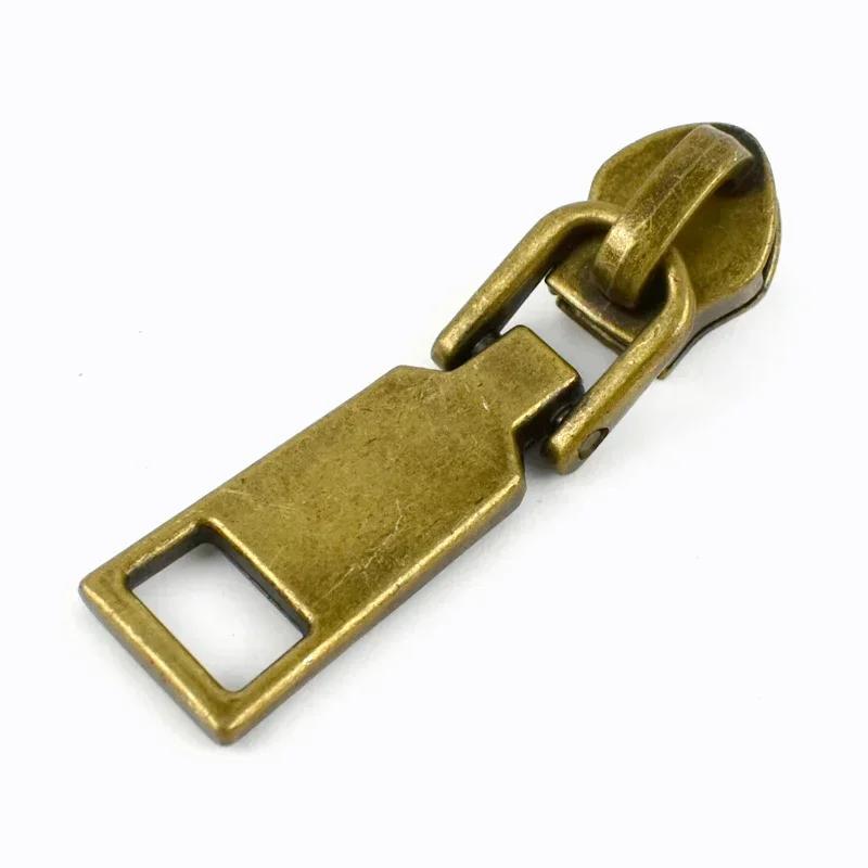 Meetee 5-20 Szt. 5# Suwak do Zamka Błyskawicznego na Zamki Nylonowe Stop Cynku Główka Zamka Dekoracja Brązowy Ciągnik Zamka Błyskawicznego Akcesoria do Szycia Kurtki Płaszcza