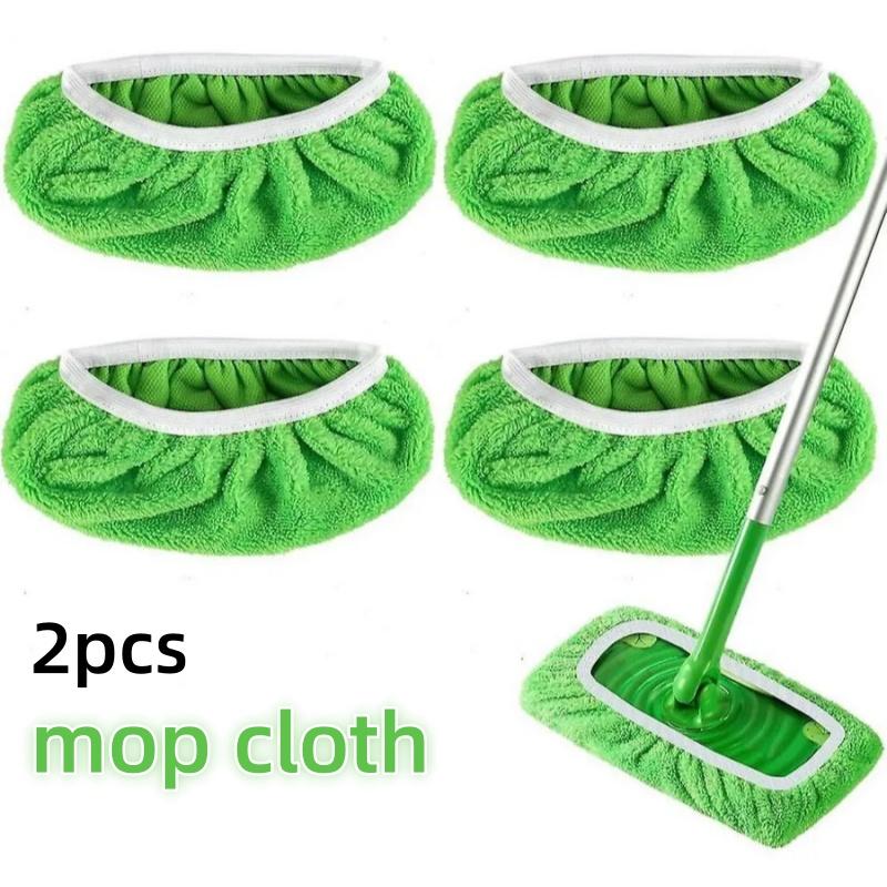 2PCS Pano de Mop Doméstico Reutilizável Lavável Almofada de Substituição Velo Coral Capa de Mop Plano Pano de Limpeza Folha de Mop de Chão