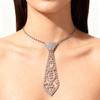 Luxury Rhinestones Necktie Adjustable Chain Tie Necklace For Professional Evening Occasion And Special Event Celebration