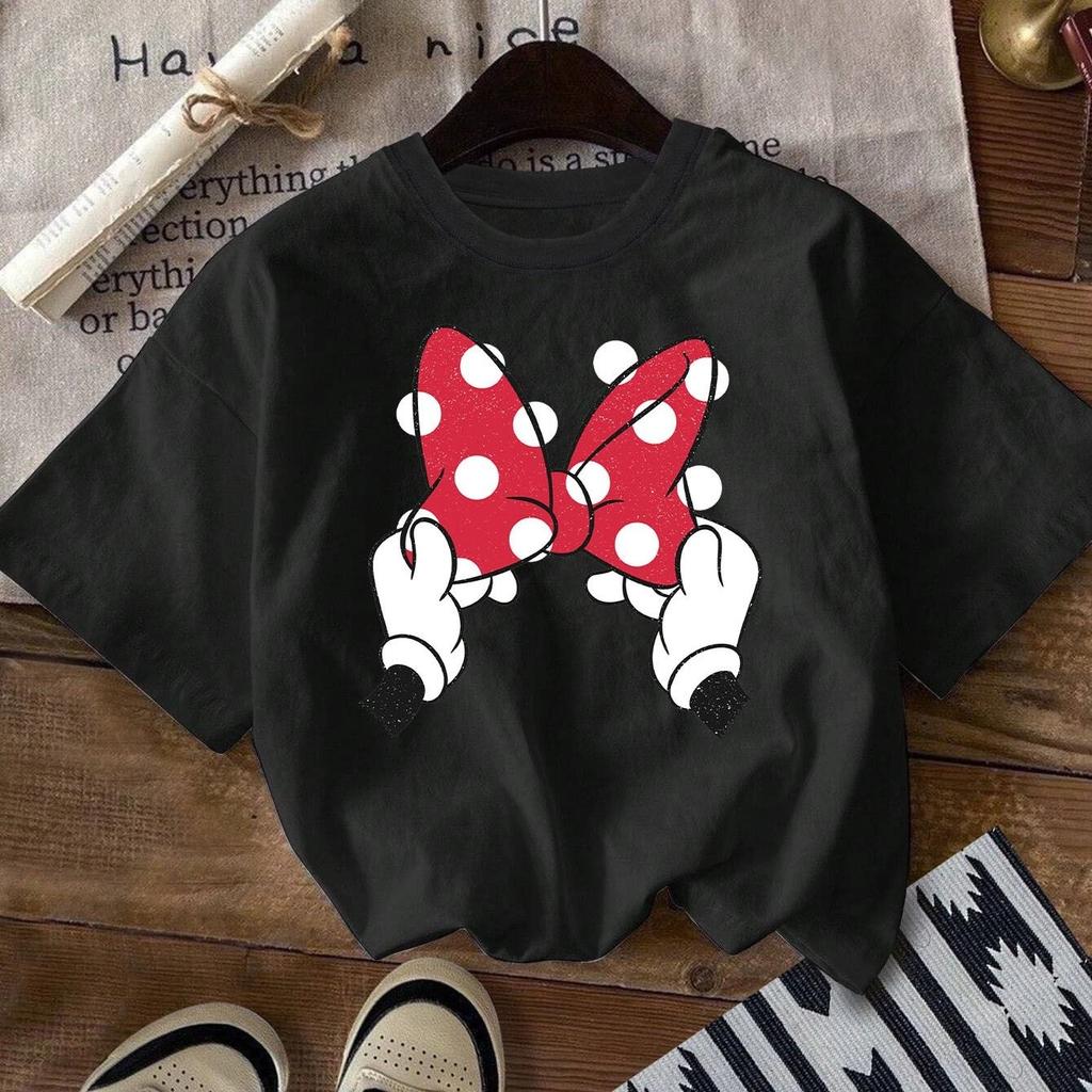 Summer Fashion Mickey Mouse and Minnie Breathable T-shirt, Casual, Loose and Comfortable, Disney Children's Shirt