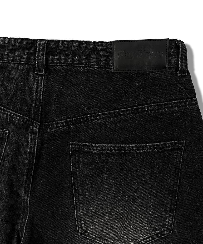 RAYFIKERS Catwashed Bermuda Denim Shorts Mq2Du348_Black