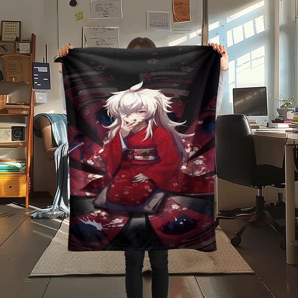 1PC Summer time Rendering Print Flannel Blanket, High quality All Seasons, Home Decor, Warmth and Comfort, Perfect for Christmas Gifts