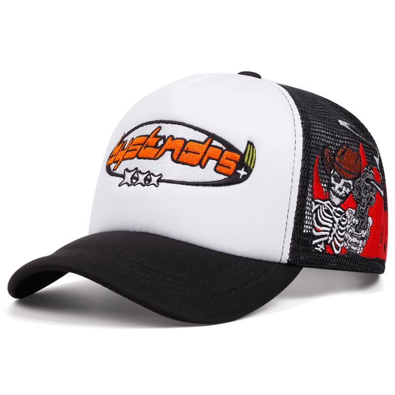 Fashion Letter Embroidered Cap Men Adjustable Three Star Skeleton Gunner Hip Hop Baseball Cap For Unisex Outdoor Sun Hat