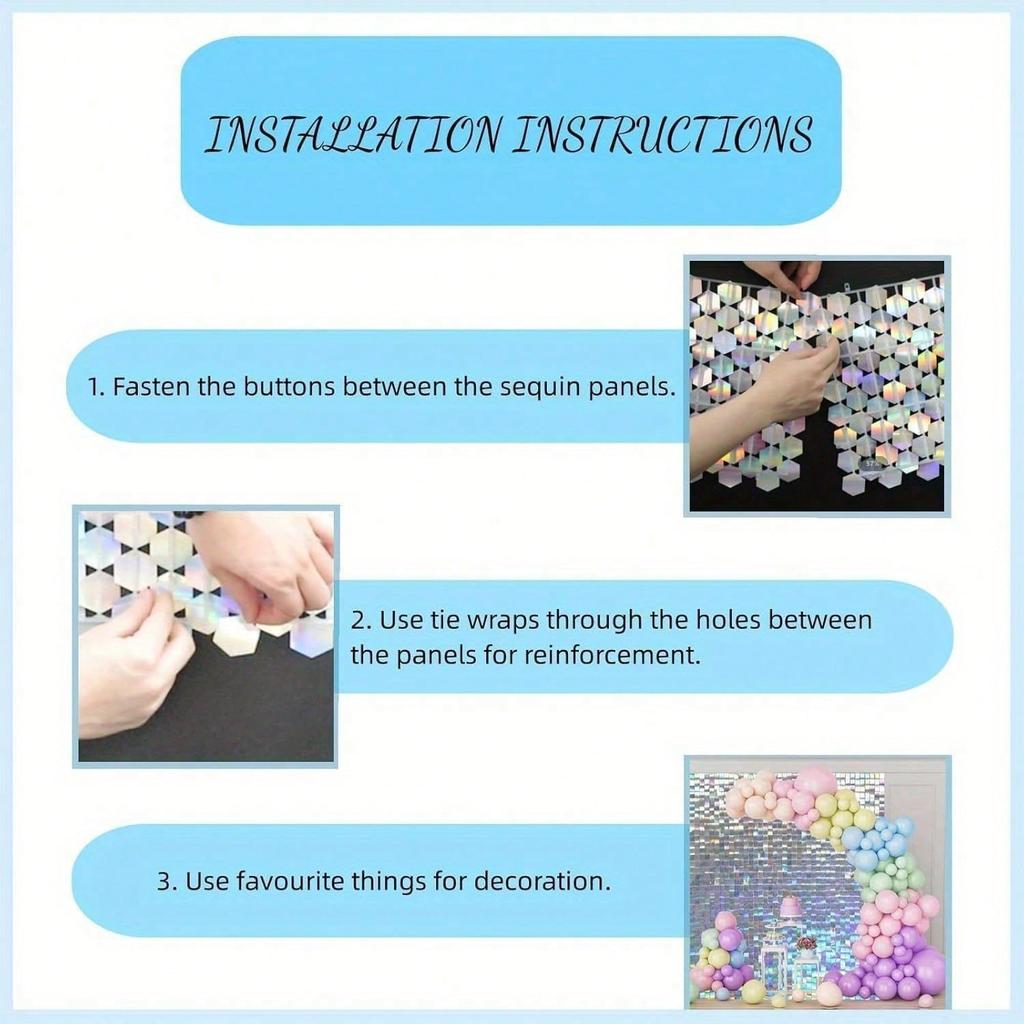 12 SZT Iridescentne Błyszczące Tło Ściany, Panel Ścianki z Cekinów Dekoracja Tła na Ślub, Rocznicę, Dekoracja na Przyjęcie Urodzinowe