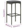 5 Piece Garden Bar Set with Cushions Poly Rattan Grey
