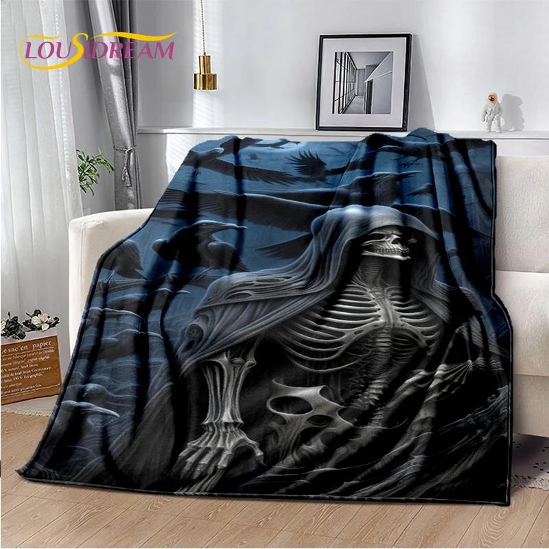 Stil Gothic Horror Charakter Totenkopf Geist Geist Weiche Decke für Zuhause Schlafzimmer Bett Sofa Picknick Reisen Perfektes Geschenk