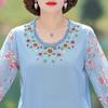 Female Fashion Elegant Chiffon Patchwork Floral Tops Summer New Women's Clothing Casual Commute  Sleeve Round Neck T-shirt