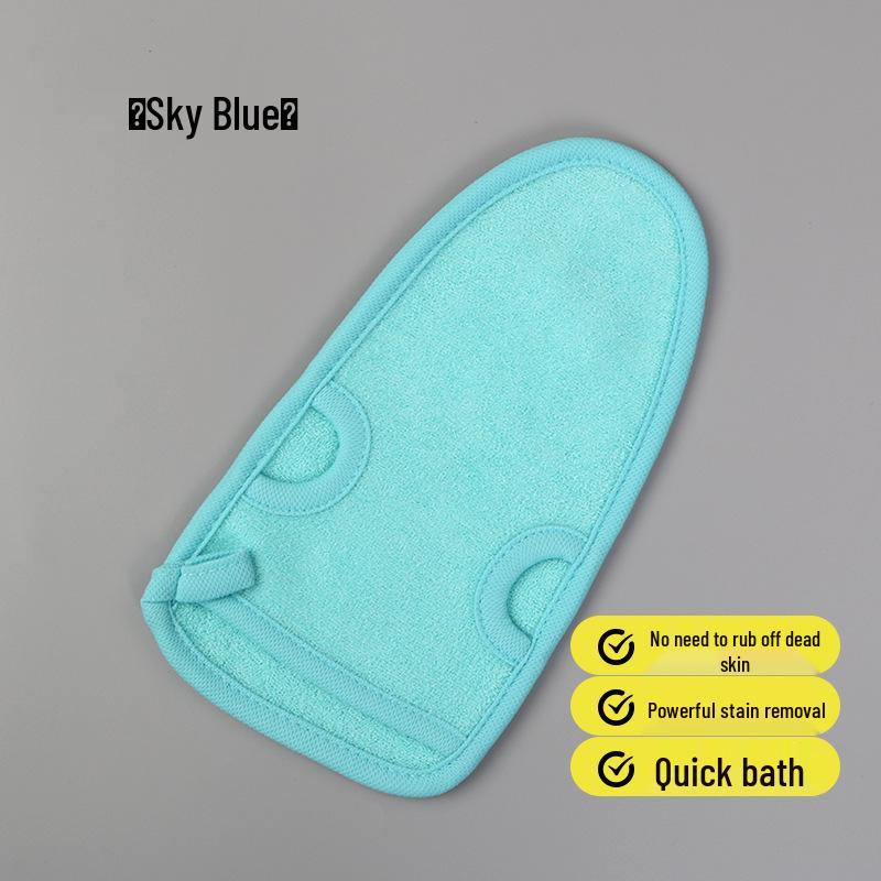 Korean Double-Sided Exfoliating Bath Towel for Women - No-Mud, Strong Stain Removal, and Foaming Finger-Tip Design