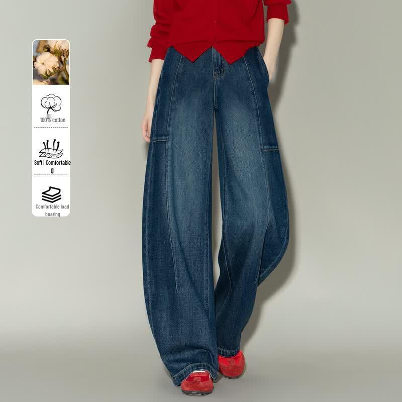 

Demana Women s Deconstructed Balloon Wide-Leg Jeans L