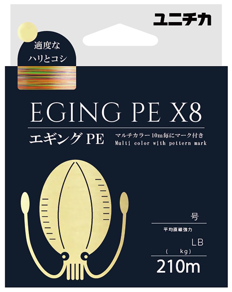 UNITIKA Eging PEX8 210m Multicolor 3-Color 0.6 (12.8LB)