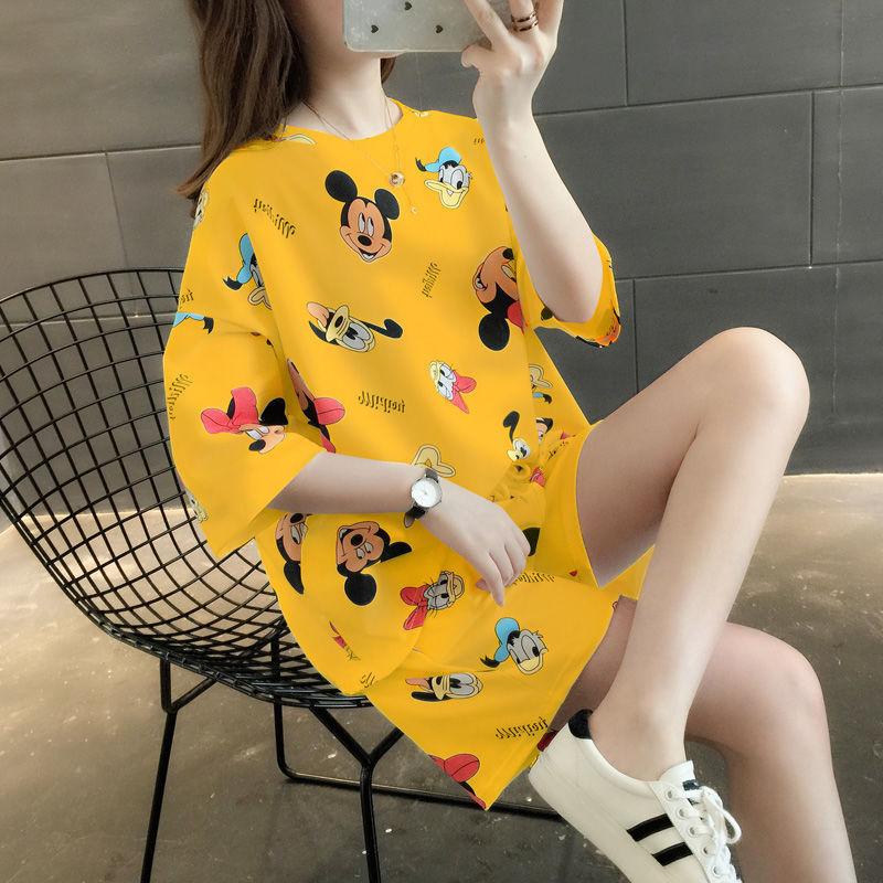 Women's Pajama Set Pajamas Short Sleeve Top Shorts 2pcs/set