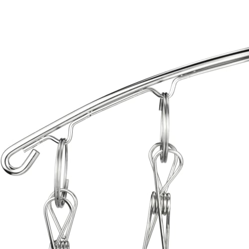 Set of 2 Waikas Stainless Steel Sock and Underwear Hangers with 8 Clips | Perfect for Drying Baby Clothes and Towels