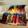 "Colorful Surfboards At Sunset" Print Blanket Soft and Cozy Perfect for the Living Room Bed Sofa or a Nap,gift