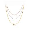 Fashion 316L Stainless Steel Three Layer Weave Necklace Bracelets for Women Flat Snake Chain Handmade Waterproof Jewelry B20126