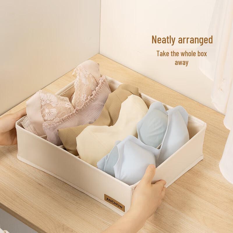 ANCHOW 6-Compartment Underwear Storage Box