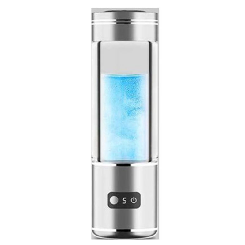 

M-Modern-Hydrogen Alkaline Water Maker Hydrogen-Rich Water Cup USB Rechargeable Water Ionizer Bottle Antioxidant ORP (B) срібний