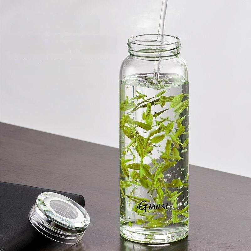 GIANXI Outdoor Travel Portable Cup High Temperature Resistant Large Capacity Glass Tea Cup With Tea Filter Water Separation