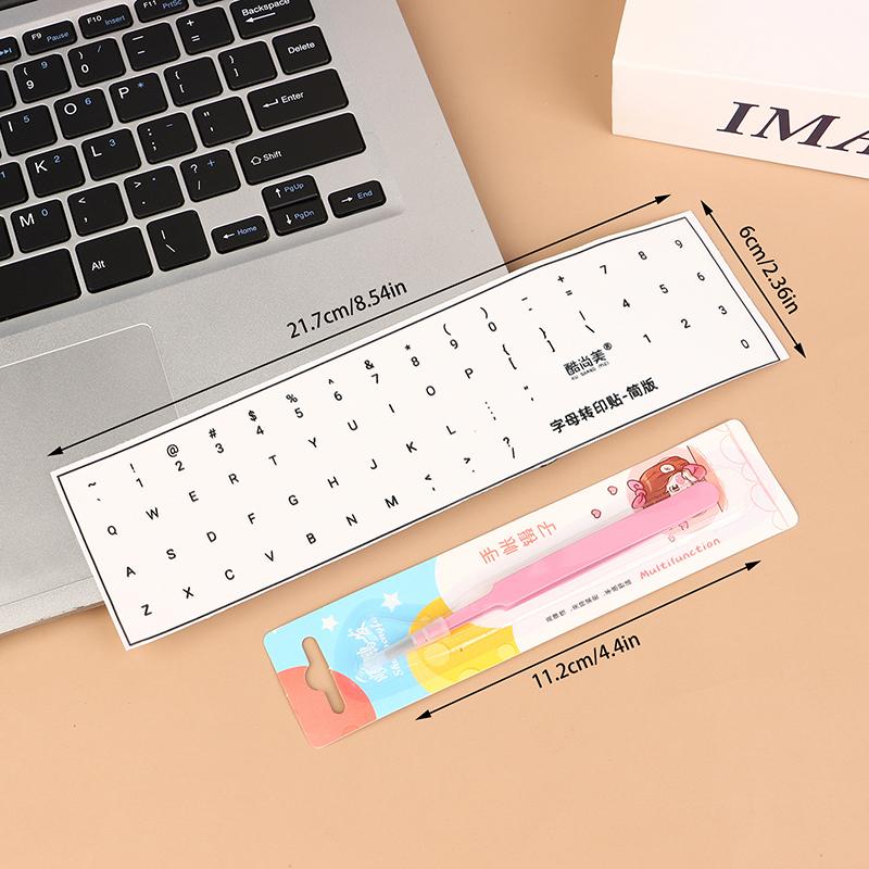 English Alphabet Language Tear-Off Film Keyboard Sticker Desktop Laptop Key Sticker Single Film Universal Side Engraving Sticker