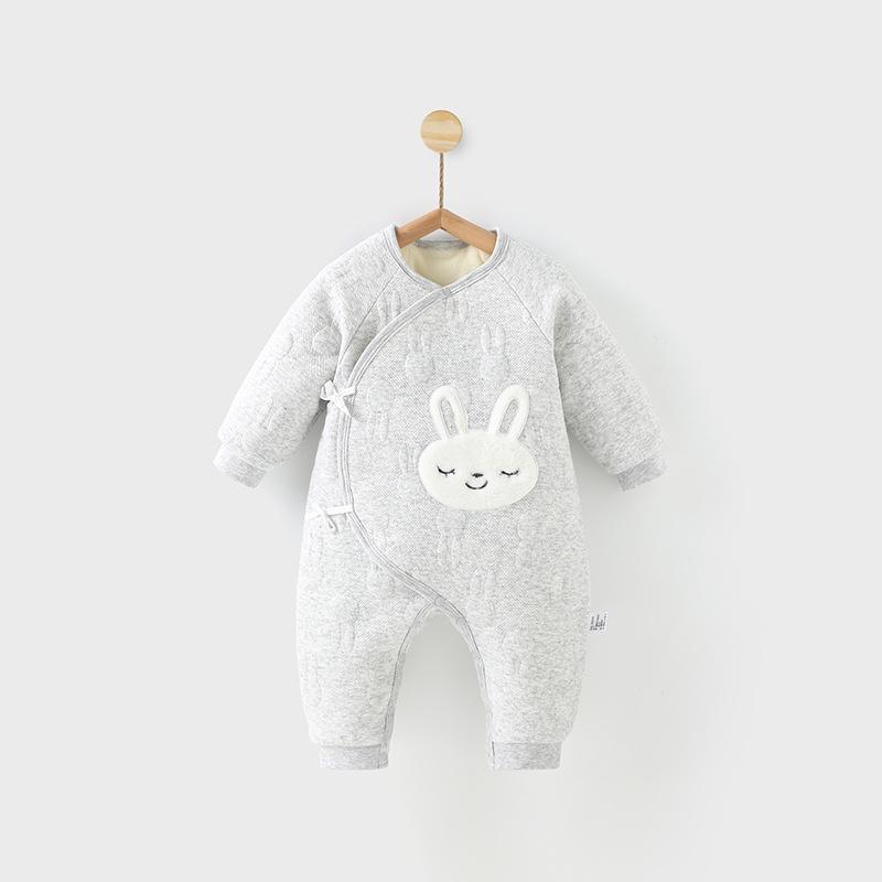 Thickened Winter Baby Bodysuit: Warm Padded Long Sleeve Romper for Newborns 59 cm