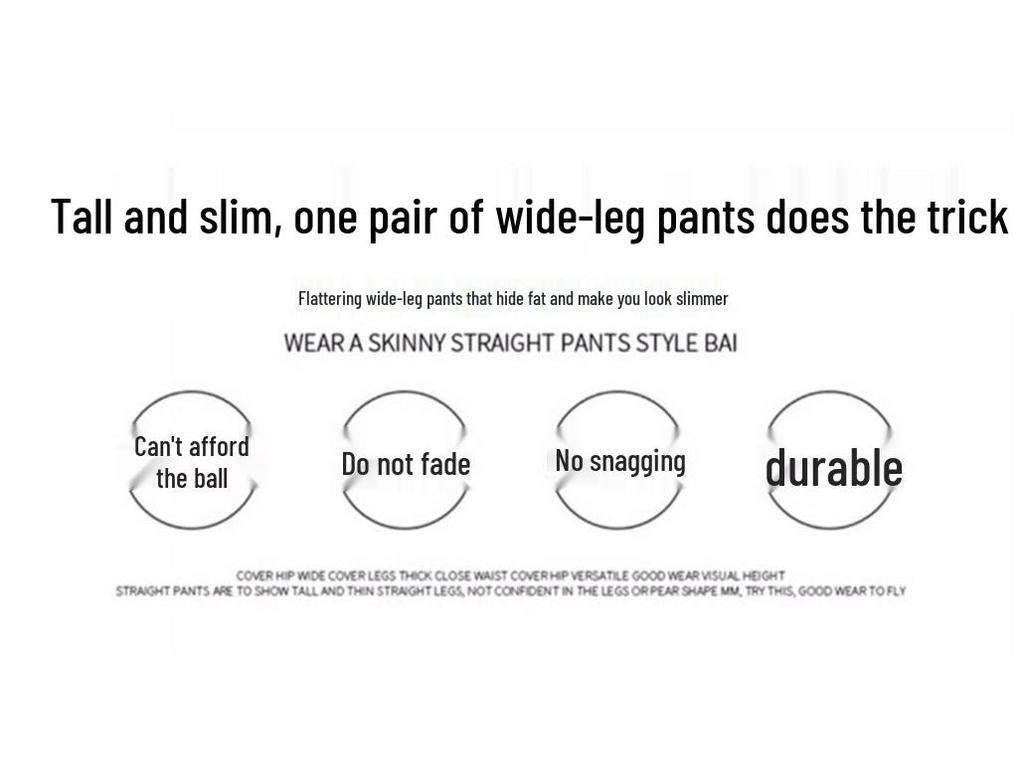Women's High-Waist Fleece-Lined Wide-Leg Slimming Pants - Autumn/Winter 2025 Style