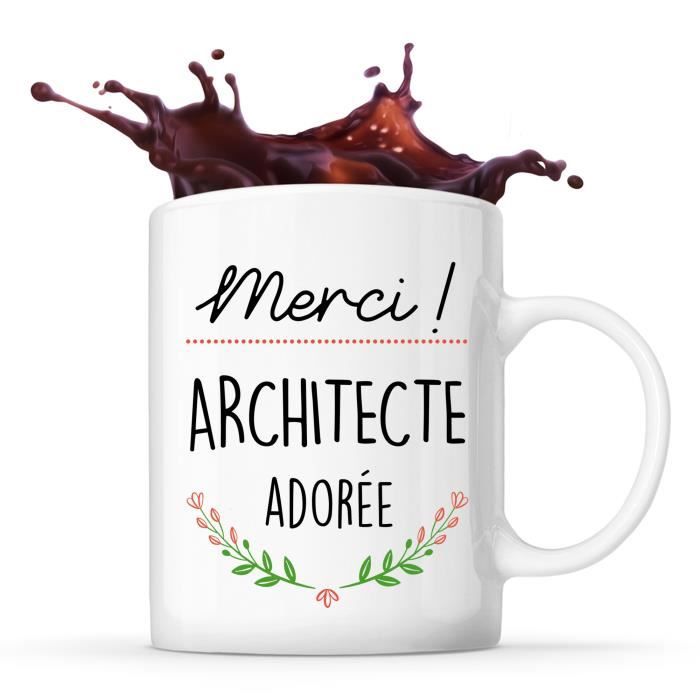Mug - Merci - Architecte Adorée - Céramique - 325 ml - Résistant lave-vaisselle et micro-onde