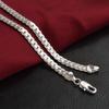 Nice 925 Sterling Silver 6MM Full Sideways Chain Necklace For Women Men Fashion Jewelry Sets Wedding Gift