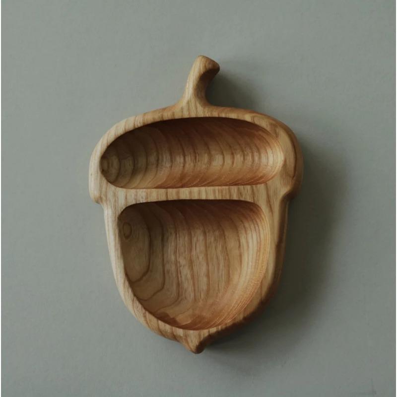1pc Squirrel Snack Tray, Animal Shaped Nut Tray Fruit Holder Wooden Crafts