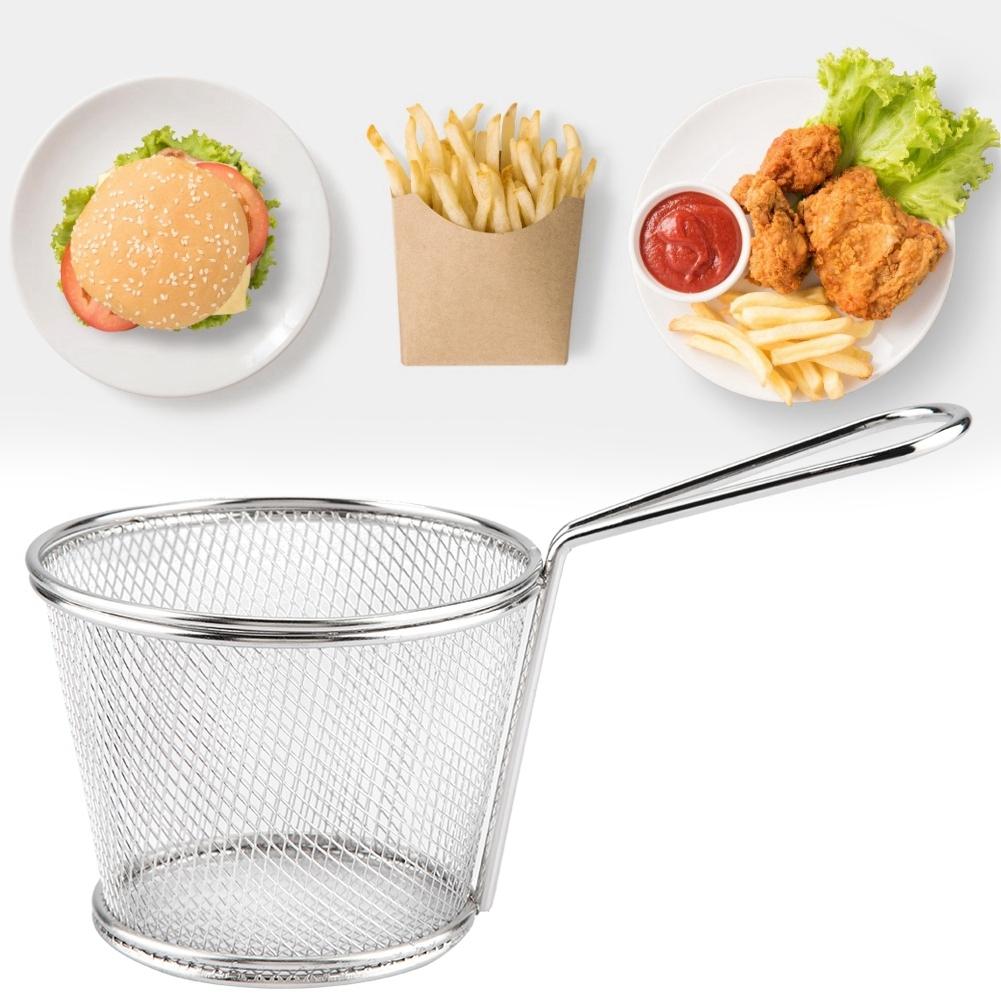 Mini Stainless Steel Chips Deep Fry Baskets Food Presentation Strainer Potato Cooking Tool