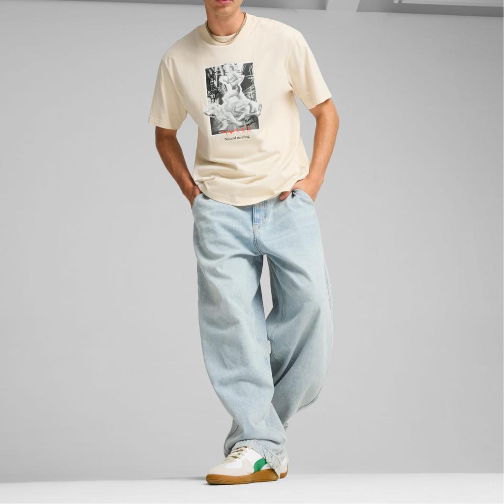 Puma Graphic Club De Course Fashion Comfortable Soft Short Sleeve T-Shirt Unisex Tops Off-White 626729-87