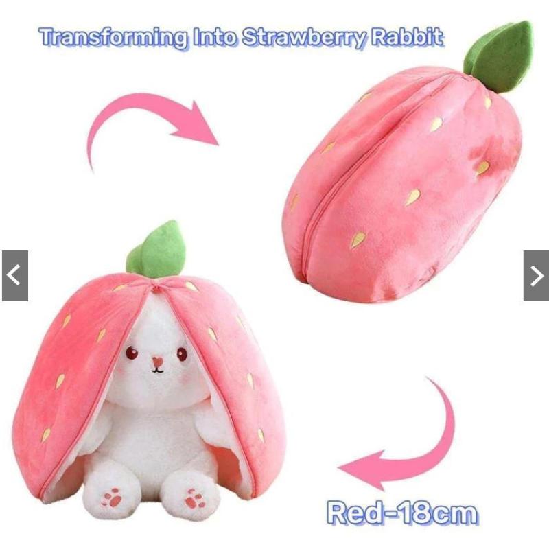 2 In 1 Strawberry Bunny Plush - A Cute Plush Toy Cute Bunny Plushie Stuffed Doll