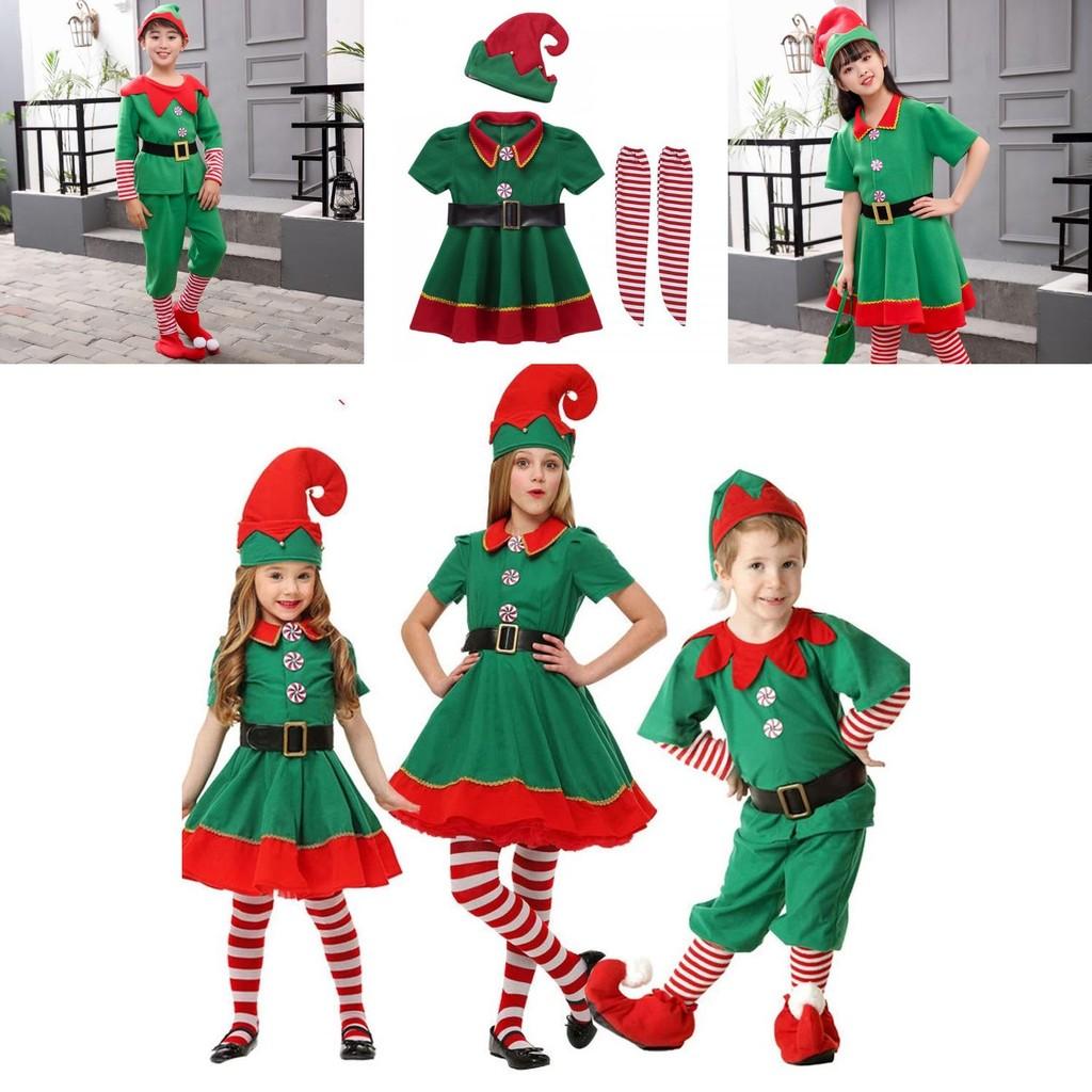 Festive Green Elf Santa Claus Costume For Adults And Kids Perfect For Family Christmas Celebrations