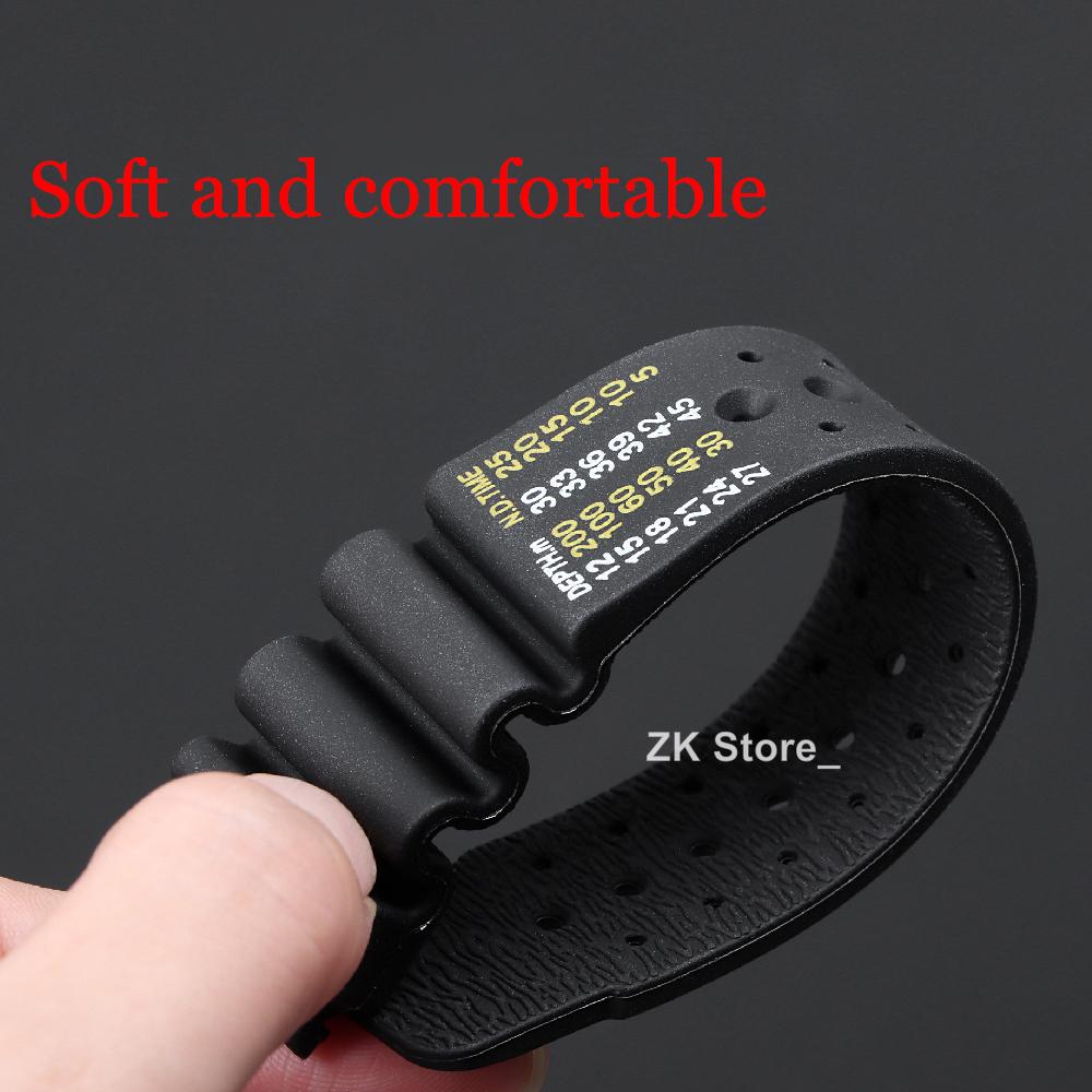 ND Limits Diver Gumowy Silikonowy Pasek 20mm 22mm 24mm Sportowy Pasek do Zegarka dla Seiko dla Citizen Promaster Diver Bransoleta Pasek