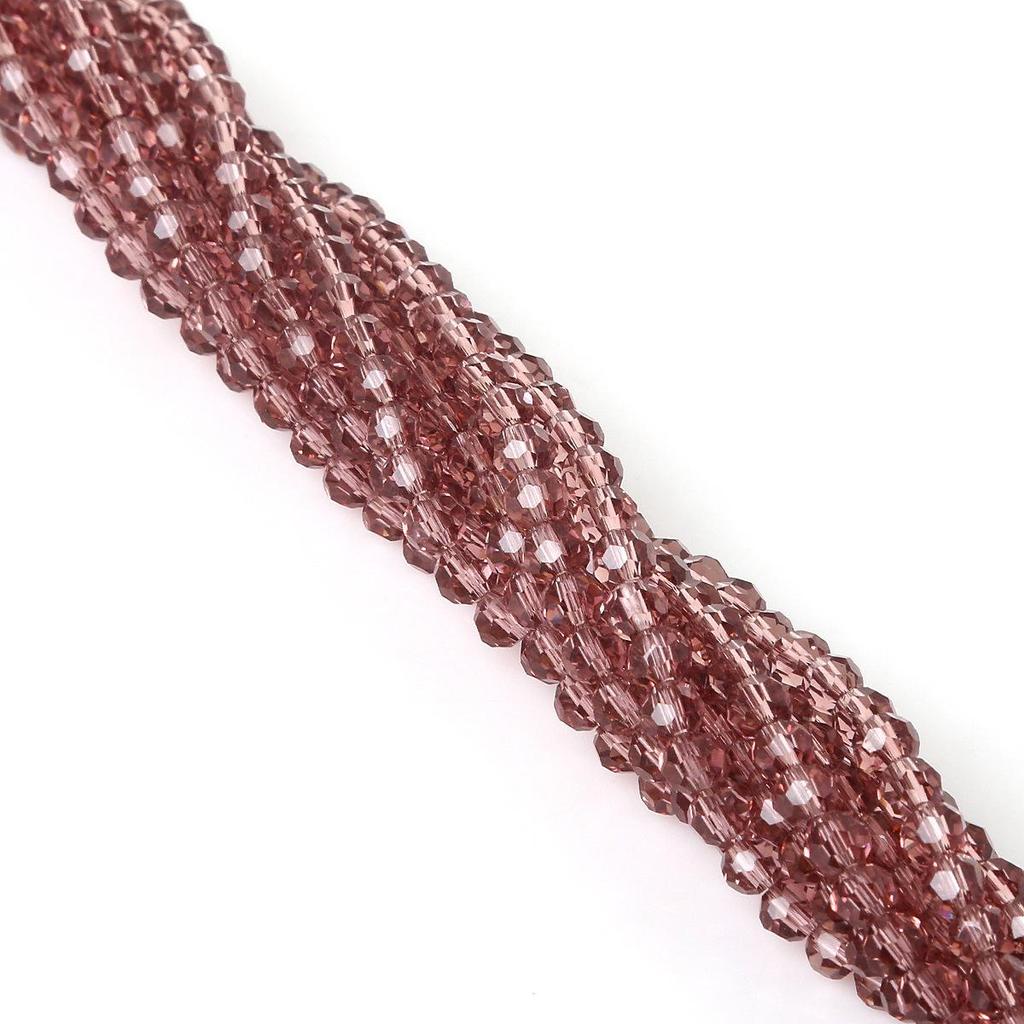 4mm Faceted Round Glass Beads, Handmade Crystal-Plated, Colored DIY Accessories