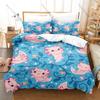 Adorable Axolotl Pattern 3 Piece Bedding Set Soft Washable Duvet Cover for Kids Dorm Room Bedroom Home Textile New bed set