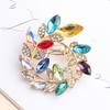 Pomlee Rhinestone Crystal Olives Brooches Unisex Women And Men Brooch Pin Collar Jewelry Suit Coat T -Shirt Dress Accessories