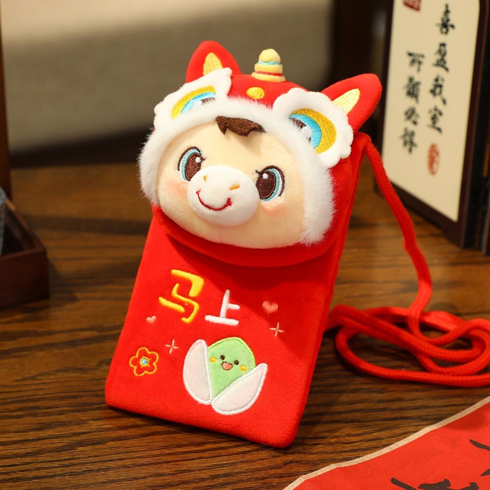 PP Cotton Red Envelopes Chinese Style New Year Blessing Lucky Horse Crossbody Bag Lucky New Year Red Packets Year of The Horse